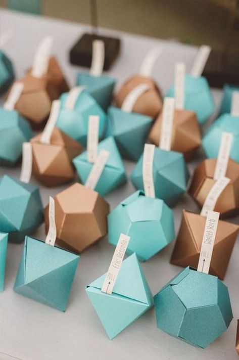 Geometric Wedding Decor, Geometric Wedding Cakes, Wedding Favors Rustic, Origami Wedding, Card Table Wedding, Practical Wedding, Wedding Favors Cheap, Card Table, Palm Springs Wedding