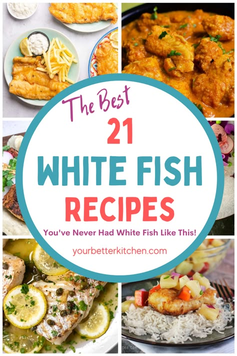 Stuffed White Fish Recipes, White Fish Tacos Recipes, Whiting Fish Dinner Ideas, Fish Recipes For People Who Hate Fish, White Fish Dinner Recipes, Whiting Fish Recipes, Frozen Fish Recipes, White Fish Recipes Healthy, Fish Recipes For Dinner