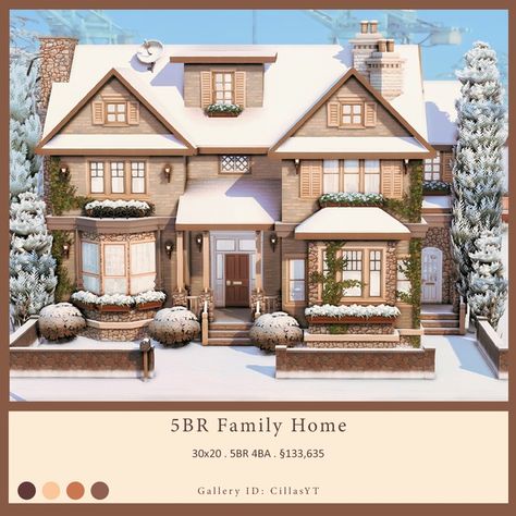 5 BR Family Home | Patreon Sims 4 Family House, Sims 4 Houses Layout, Sims 4 Family, Die Sims 4, Sims 4 House Building, Sims 4 House Plans, Sims 4 House Design, Casas The Sims 4, Sims 4 Ideas