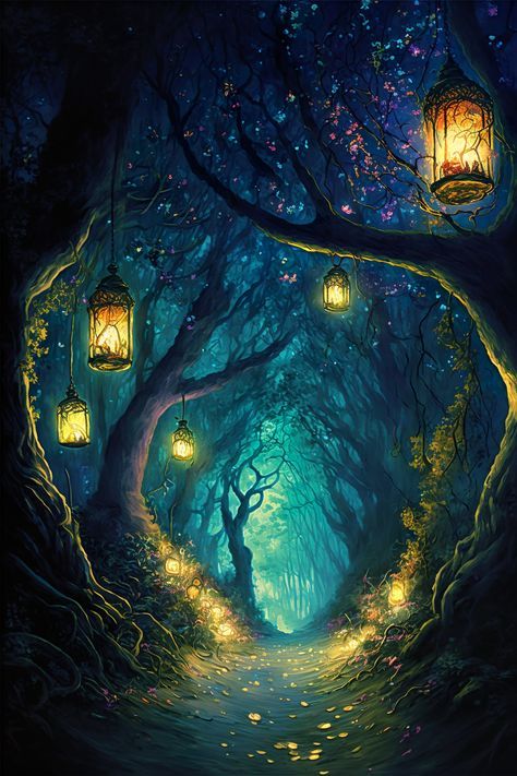 Spiritual Forest, Elven Forest, Arte Peculiar, Painting Living Room, Mystical Forest, Magic Forest, Forest Wall, Fantasy Forest, Forest Painting