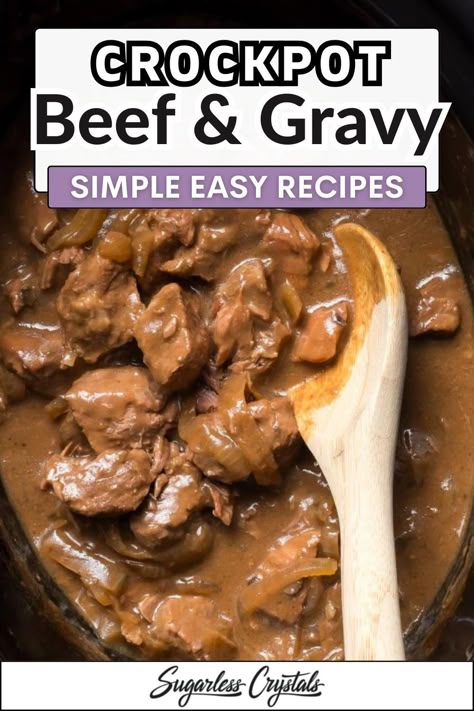 Easy Crockpot beef tips and gravy are a family dinner favorite with tender chunks of beef slow cooked in a savory gravy sauce with little effort. This beef stew meat recipes is a simple instant pot beef recipe and a southern classic. Perfect for easy meals and family dinners. Crockpot Beef Tips With Golden Mushroom Soup, Stew Beef And Gravy Crock Pot, Recipes For Beef Stew Meat Crockpot, Beef Stew With Brown Gravy Mix Crock Pot, Crockpot Roast Beef And Gravy, Slow Cooker Beef And Gravy, Crockpot Kettle Beef, Recipes For Stew Beef Meat, Kettle Beef Recipe Crock Pot