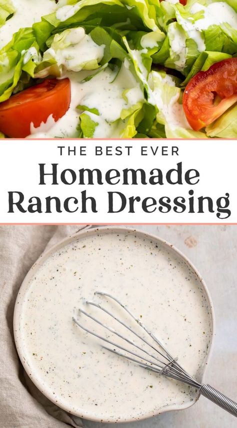 Easy Ranch Dressing Recipe, Homemade Ranch Salad Dressing, Easy Ranch Dressing, Herb Ranch Dressing, Ranch Salad Dressing Recipes, Buttermilk Ranch Dressing Recipe, Ranch Dressing Recipe Homemade, Salad Dip, Buttermilk Ranch Dressing