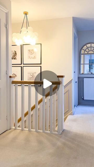 Sarah Heard ✨ on Instagram: "colour combo answered here…strong white and elephants breath 😮‍💨 - #elephantsbreath #strongwhite #farrowandballpaint #hallwayinspo #hallwaydecor #landingdecor #stairdecor #panellinginspo #mouldings #diypanelling #diyhomedecorating #homerenovationuk #homerenovationideas #neutralpainting #homedecorating #newbuildhome #redrowhomes" Elephants Breath Hallway, Gate Lodge, Neutral Hallway, Hallway Colour Schemes, Redrow Homes, Landing Decor, Elephants Breath, Hall Colour, Hallway Colours