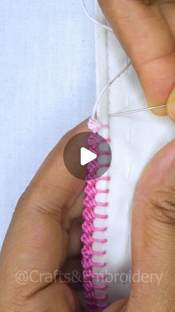 Border Stitch, Cute Border, Simple Hand Embroidery Patterns, Embroidery Lessons, Sewing Crafts Tutorials, Hand Embroidery Videos, Stitch Tutorial, Basic Embroidery Stitches, Viral Reels