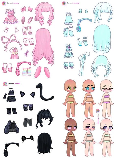 Sanrio Paper Dolls Printable, Cute Doll Printables, Cute Paper Printable, Origami Templates Free Printable, Paper Printable Crafts, Diy Paper Dolls Ideas, Cute Paper Crafts Printable, Paper Blind Bag Template Printable, Pink Ping World Printables