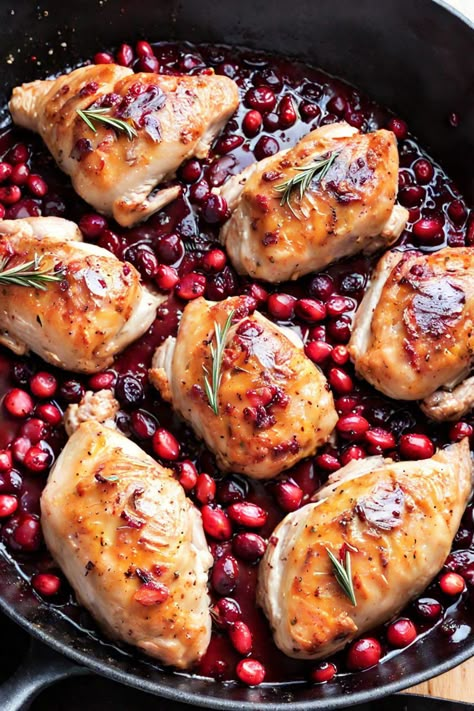 One-pan Cranberry Rosemary Chicken Recipe

Ingredients

- 4 bone-in chicken thighs, skin-on
- 2 tablespoons olive oil
- 1 cup fresh cranberries
- 1/2 cup chicken broth
- 1/4 cup honey
- 2 tablespoons fresh rosemary, chopped
- Salt and pepper to taste

Full Cooking Instructions on... Cranberry Chicken Sausage Recipes, Cranberry Chicken Recipe, Chicken And Cranberry Recipes, Chicken Rosemary Recipes, Rosemary Chicken Recipes, Chicken With Cranberry Sauce, Cranberry Chicken Breast, Cranberry Chicken Thighs, Cranberry Rosemary Chicken