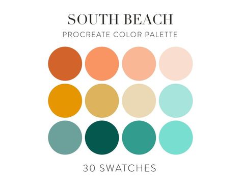 Beach Color Palette, Color Palette For Procreate, Beach Color Palettes, Yarn Color Combinations, Procreate Color Palette, Brand Palette, House Color Palettes, Business Colors