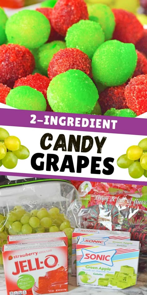 Grape Snacks, Candied Grapes Recipe, Candied Fruit Recipes, Candied Grapes, Candy Grapes, Jello Flavors, Sugared Grapes, 2 Ingredient Recipes, Recipes By Ingredients