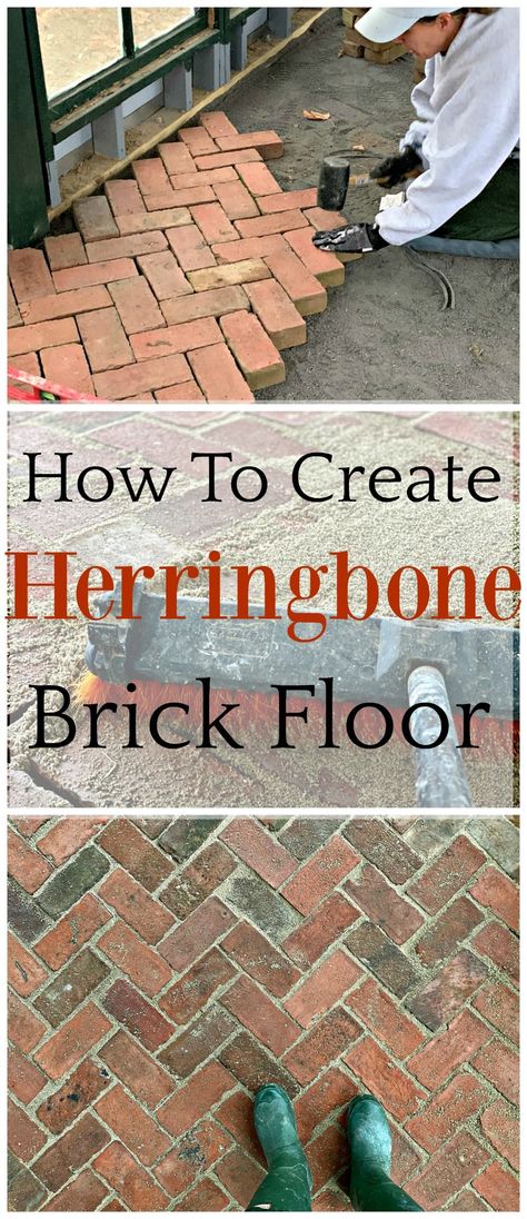 Herringbone Brick Garden Path, Herringbone Brick Pavers, Outdoor Brick Flooring, Brick Patterns Walkway, Bricks Flooring Outdoor, Brick Paving Patterns, Brick Laying Patterns, Herringbone Brick Walkway, Front Yard Transformation