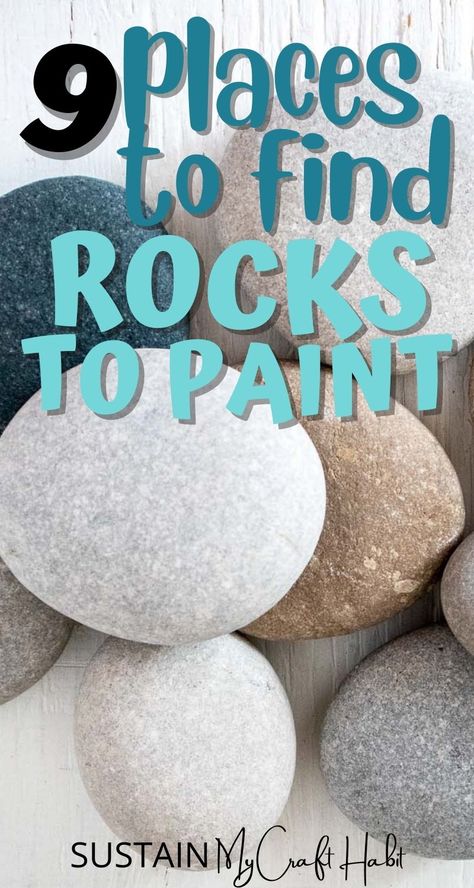 Rock painting is a fun and relaxing craft for all ages. If you're not sure where to find stones we have nine of the best places to find rocks to paint. From your own yard, parks, dollar stores, online stores and more, you'll be able to source rocks for any painting project. Creative Rock Painting Ideas, Cute Stone Painting, Rock Painting Tutorial Step By Step, Painted Stones And Rocks, Memorial Rocks Painted, Paint Rocks Ideas, Easy Rock Painting Ideas Simple, Christian Rock Painting Ideas, Cute Rock Painting Ideas Easy