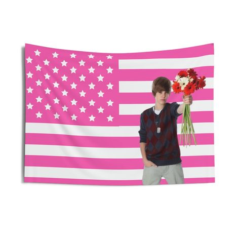 Flags For Room Decor, Lulu Shirts, Pink American Flag, Room Flags, Funny Tapestry, Lulu Shorts, Justin Beiber, Large Sweaters, Cozy Reading Nook