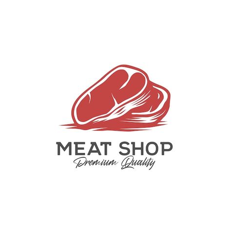 Premium and fresh meat logo design | Premium Vector #Freepik #vector #butchery-logo #butcher-logo #meat-label #meat-logo Meat Market Logo, Butchery Logo Design, Meatshop Logo, Meat Shop Logo Design, Beef Logo Design, Meat Logo Design, Butchery Logo, Meat Store Design, Online Shop Name Ideas