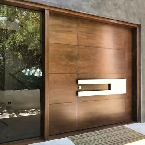 Alibaba.com Pivot Doors Entry, Custom Wood Garage Doors, Entry Door Designs, Wood Garage, Modern Entrance Door, Modern Exterior Doors, House Main Door Design, Main Entrance Door Design, Main Entrance Door