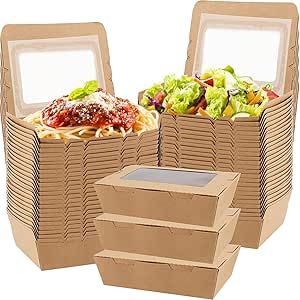 Cezoyx 50 Pack Take Out Food Containers with Window, 40 Oz Disposable Brown Paper Food To Go Box Kraft Lunch Meal Food Boxes for Restaurant, Catering, Party, Concession Stand, Picnic Starting A Food Truck, Take Out Boxes, Take Out Food, Disposable Food Containers, Cookie Container, Go Food, Food Boxes, Paper Food, Dessert Boxes