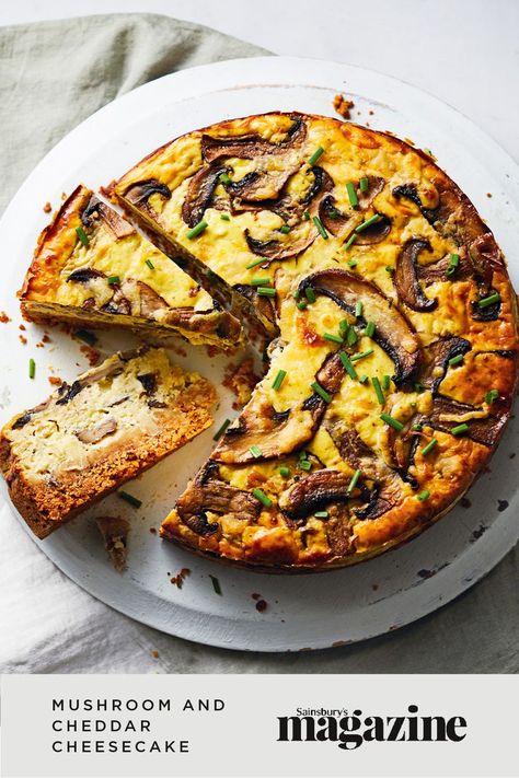 This tasty savoury cheesecake is a bit like a quiche. With mushrooms and cheese plus plenty of herbs for extra flavour, this recipe is wonderful for picnics, buffet spreads or lunch. Get the Sainsbury's magazine recipe Savoury Cheesecake, Quiche Mini, Vegetarian Pies, Recipe With Mushrooms, Savory Cheesecake, Latest Food Trends, Sainsburys Recipes, Magazine Recipe, Salad For Lunch