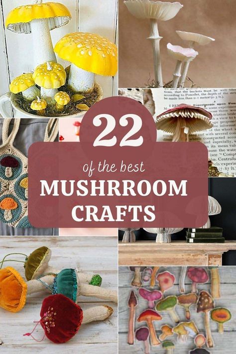 Diy Crafts Adults Project Ideas, Mushroom Art Craft, Mushroom Gifts Ideas, Mushroom Crafts For Adults, Mushrooms Crafts Diy, Diy Craft Mushrooms, Summer Art Projects For Adults, Mushroom Crafts Diy How To Make, Whimsical Diy Crafts