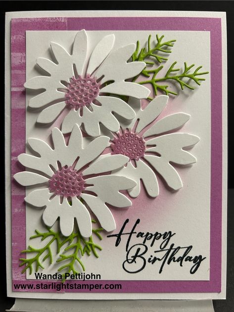 My Creative Corner!: Cheerful Daisies, Unbounded Love, Birthday Card, Stampin' Up! Cheerful Daisy, Cheerful Daisies, Handmade Greeting Card Designs, Stamping Projects, Flower Birthday Cards, Love Birthday, Daisy Cards, Easy Birthday, Birthday Cards For Women