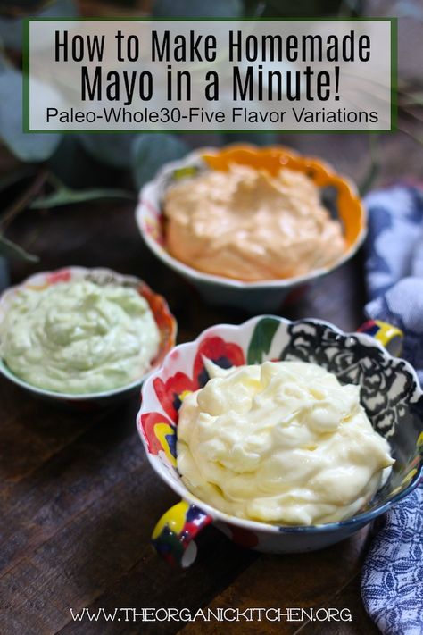 How to Make Perfect Mayo in a Minute! #homemademayonnaise #paleo #whole30 #keto #chipotlelime #mayoinaminute Healthy Mayonnaise, Paleo Sauces, Homemade Mayo, Homemade Condiments, Homemade Mayonnaise, Organic Kitchen, Primal Recipes, Immersion Blender, Paleo Whole 30