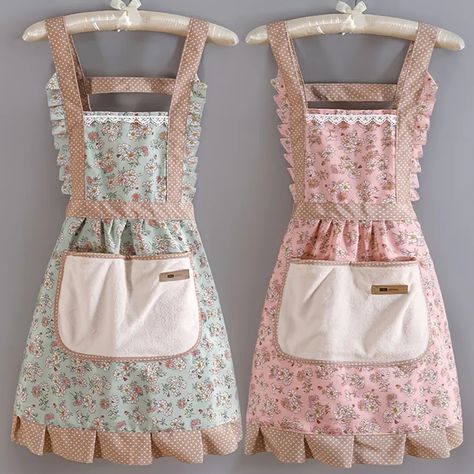 Household Kitchen Cute Cooking Apron - Temu Waitstaff Uniform, Princess Aprons, Floral Apron, Work Aprons, Cotton Apron, Work Uniforms, Chef Apron, Womens Aprons, Apron Pockets