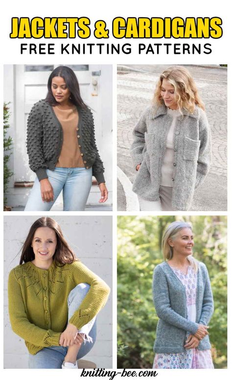 Free Knitting Patterns Ladies Cardigans Jackets for 2021 - Knitting Bee Free Aran Knitting Patterns, Cardigan Knitting Patterns, Lace Cardigan Pattern, Knit Hat Pattern Easy, Cabled Cardigan, Free Knitting Patterns For Women, Ladies Cardigan Knitting Patterns, Aran Knitting Patterns, Ladies Cardigan