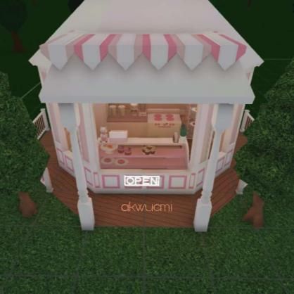 #Bloxburg #Nogamepass #Pink Theme #Roblox #Kawaii #Pink #Bakery Bloxburg Pink Cafe Interior, Cute Bakery Bloxburg, Bloxburg Ice Cream Shop Layout, Cute Cafe Layout, Bloxburg Ice Cream Shop Ideas, Bloxburg Cafe Layout Ideas, Small Bakery Layout, Pink Cafe Bloxburg, Bloxburg Mini Cafe