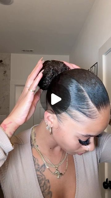 naturallymelaninn on February 1, 2024: "Slick bun 🤩 . . Follow @naturallymelaninn for more!👑🔥 🌻 . . . 🎥: @_lalaronay . . #naturalhair #coilyhair #melanin #ponytail #natural #naturallymelaninn #naturalhairdaily #blackgirls #braids #blackgirlrocks #naturalhairspots #hairspray #hairproducts #healthynaturalhair #healthyhair #haircare #kinkyhair #curlyhair #healthycurls #naturalhairtips #teamnatural #slickbun #lovecurls #blackhistorymonth #hairgel #blackwomen #explorepage ** I do not own c Bubble Ponytail Hairstyles Black Women Natural, Natural Low Buns For Black Hair, Slick Ponytail Hairstyles Natural Hair, Natural Hair Ponytail Styles Low Buns, Natural Buns For Black Women, Low Natural Bun Black Women, Natural Slick Back Bun, Gymnastics Buns For Meets, How To Slick Down 4c Hair