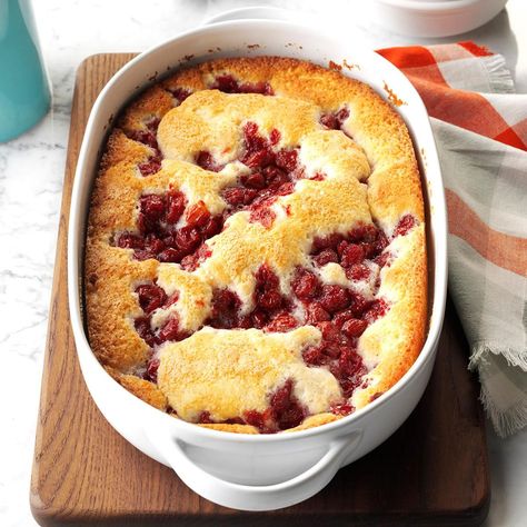 Cherry Pudding Cake Recipe -A cross between a cake and a cobbler, this dessert is a hit whenever I make it to share at a potluck. My family insists I make an extra batch to leave at home. A neighbor shared the recipe over 30 years ago. —Brenda Parker, Kalamazoo, Michigan Cherry Pudding Cake, Cherry Pudding, Pudding Cake Recipe, Red Birthday Cake, Cake Portions, Cherry Dump Cake, Whiskey Cake, Chandelier Cake, Kalamazoo Michigan