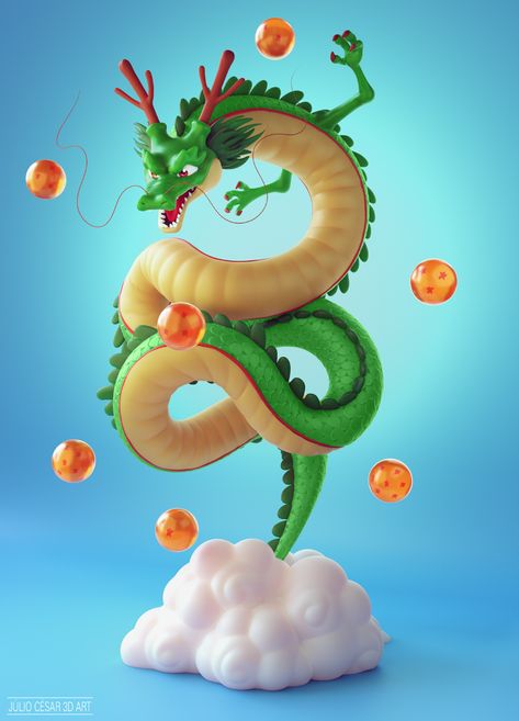 Shenlong - Dragon Ball on Behance Dragon Ball Fanart, Pirate Books, Dragon Illustration, Dragon Toys, Dragon Games, Cute Dragons, Girls Cartoon Art, 3d Characters, Cute Characters