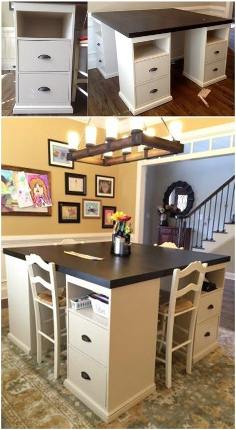 Diy Desk Organization, Small Craft Room Ideas, Craft Room Tables, Craft Table Diy, Diy Home Decor For Apartments, Jewerly Holders, Desk Diy, Craft Room Design, Decor Ikea