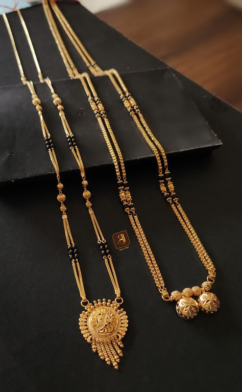 New Long Mangalsutra Designs Gold, Long Gantan Design Gold, Mini Gantan Design Gold, मंगळसूत्र Design Long, Long Chain Mangalsutra Designs, Mangalsutra Designs Long Indian Bridal, Ganthan Design Gold Long New, Long Gold Mangalsutra Designs Indian, Long Ghantan Design Gold