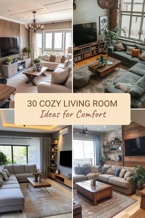 Transform your living room into a sanctuary of warmth and comfort with these 30 cozy living room ideas. Adding simple touches like plush throws, inviting lighting, and comfy chairs can make all the difference. From minimalist designs to boho styles, discover how easy it is to create a space that feels like home. Featuring a variety of layouts and decor options, these ideas will inspire you to enhance your living area and maximize relaxation. Set the perfect scene in your living room today and enjoy your cozy retreat. Top Living Room Designs, 2 Piece Sofa Living Room, Living Room Furnishing Ideas, Casual Family Room Design, Wrap Around Couch Living Rooms, Multifunctional Living Room Layout, Apartment Living Room With Patio Door, Living Room Inspiration Couch, Small Living Room With Lots Of Seating