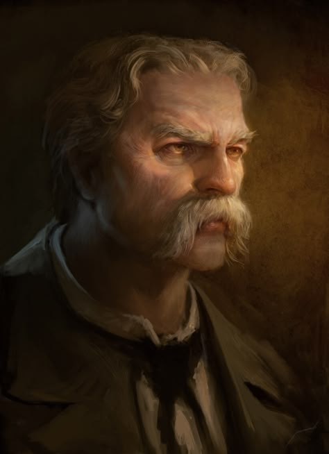 ArtStation - Portrait Practice , Antonio J. Manzanedo Tavern Keeper, Portrait Practice, Blades In The Dark, Western Artwork, Curse Of Strahd, Writing Fantasy, Vampire The Masquerade, Fantasy Portraits, Studio Portrait