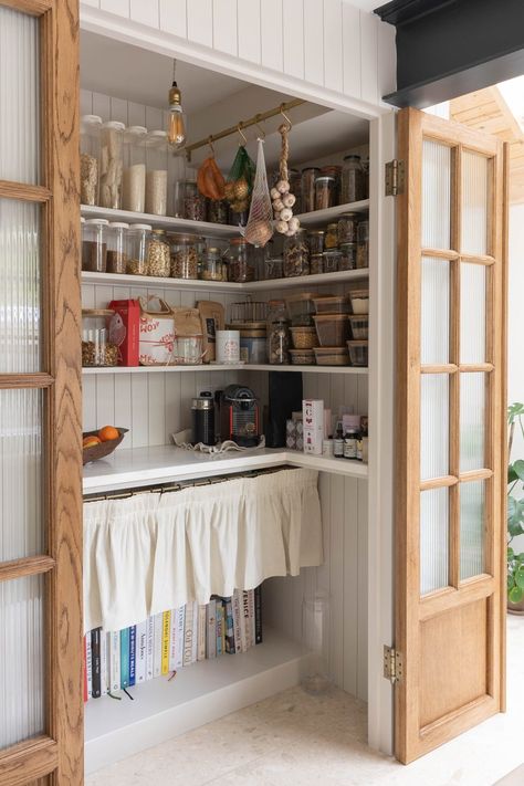 Pantry organization Diy Laundry Room Shelves, Open Pantry, Diy Laundry Room, Pantry Inspiration, Shelves And Storage, Room Storage Diy, Pantry Remodel, Pantry Cupboard, Laundry Room Shelves