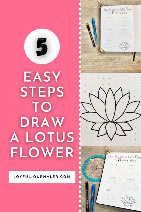 Draw Lotus Step By Step, How To Draw Lotus Flower, Draw A Lotus Flower, Drawing A Flower, Lotus Flower Outline, Easy Steps To Draw, Artsy Drawings, Lotus Flower Drawing, Steps To Draw