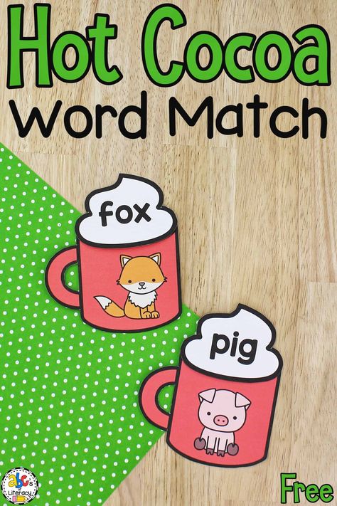 Christmas Cvc Words, Winter Cvc Words Kindergarten, January Literacy Centers Kindergarten, Cvc Christmas Activities Free, Cvc Word Activities Kindergarten, Winter Centers Kindergarten, Learning Support Classroom, Cvc Words Activity, Reading Center Activities