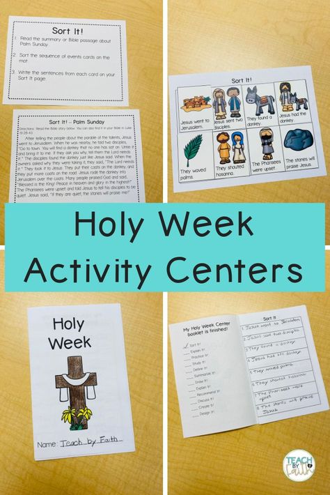 holy-week-activity-centers Maundy Thursday Activities For Kids, Holy Week Activities For Kids, Holy Monday, Holy Week Activities, Faith Lessons, Christian Classroom, Maundy Thursday, Holy Saturday, Bible Passages