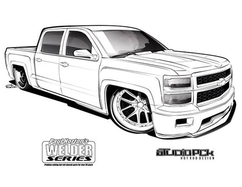 crewd-coloring page Car Drawing Pencil, Gothic Alphabet, Cars Coloring, Lowrider Trucks, Dropped Trucks, Lowered Trucks, Cool Car Drawings, Automotive Artwork, Truck Coloring Pages