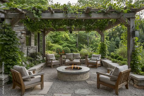 Backyard Pergola Ideas With Fireplace, Stone Patio With Pergola, Back Porch Pergola, Patio With Pergola, Porch Pergola, Outdoor Fireplace Designs, Fireplace Designs, Outdoor Fireplaces, Backyard Pergola