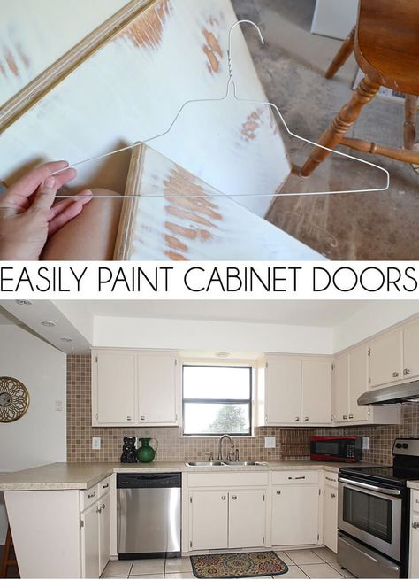 Diy Kitchen Cabinet Doors, Spray Paint Cabinets, Painting Cabinet Doors, Cabinet Doors Diy, Diy Paint Booth, Painting Cabinets Diy, Painted Furniture Cabinets, Spray Paint Booth, House Show