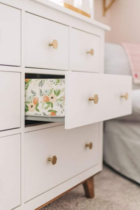 An IKEA Dresser Makeover for your nursery is an affordable way to get the look you want for less. Check out these IKEA dresser hacks for inspiration. Ikea Hemnes Dresser Nursery, Ikea Hemnes Dresser Hack, Hemnes Dresser Hack, Dresser For Nursery, Poppy Nursery, Ikea Deco, Ikea Dresser Makeover, Ikea Dresser Hack, Ikea Hemnes Dresser