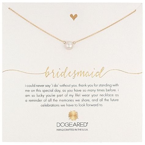 Pearl Bridesmaid Necklace - Gifts For Bridesmaids Bridesmaid Gifts For Bride, White Pearl Gold Necklace, Gifts For Newly Weds, Wedding Gifts Unique, Bridesmaid Pearl Necklace, Bridesmaid Gifts From Bride, Bridesmaid Thank You Cards, Wife Of The Party, Gifts For Bride And Groom