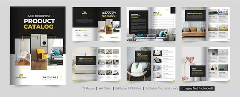 Product catalogue design template and fu... | Premium Vector #Freepik #vector #company-profile-brochure #brochure-template #company-profile-design #catalog-template Catalogue Design Ideas, Product Catalogue Design, Catalogue Design Templates, Catalog Template, Graphisme Design, Catalogue Design, Design Catalog, Product Catalogue, Signature Ideas