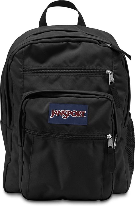 JanSport Big Student Backpack (Black/Black, One Size) Black Jansport Backpacks, Black Jansport, Jansport Backpacks, Jansport Backpacks Big Student, Mochila Jansport, Popular Backpacks, Big Backpacks, School Bag Essentials, Backpack Reviews