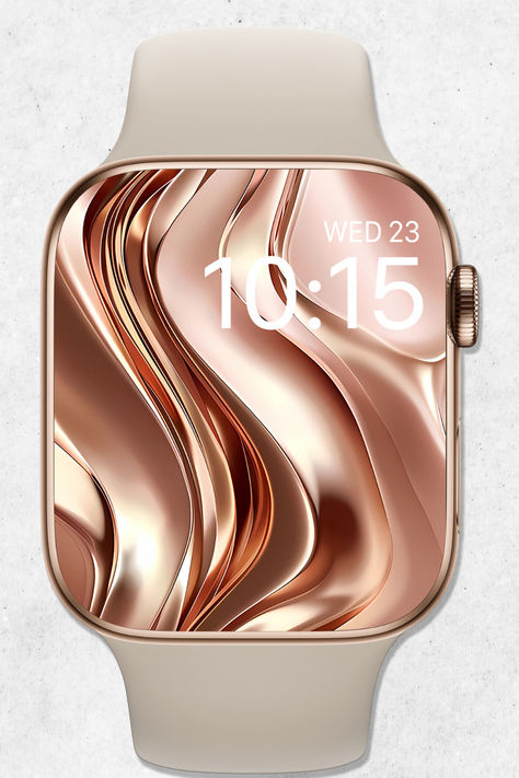 Transform your Apple Watch or any smartwatch with our stunning Rose Gold Apple Watch wallpaper! Crafted with intricate detail and a luxurious blend of rose gold and gold details, this elegant digital wallpaper brings sophistication to your device's screen. Gold Apple Watch Wallpaper, Watchfaces Apple Watch, Aesthetic Watch Wallpaper, Gold Aesthetics, Aesthetic Watch, Apple Watch Wallpapers, Minimal Watch, Wallpaper Minimal, Wallpaper Gold