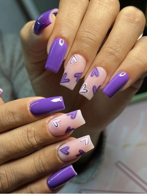 Spring Nails Black, Spring Nails Dip, Spring Nails Gel, Unghie Sfumate, Nails Dip, Fake Nails Designs, Lilac Nails, Purple Acrylic Nails, Fancy Nails Designs