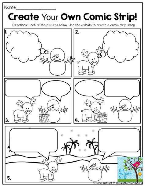 Create Your Own Comic Strip! This is such a FUN way to get second grade students writing creatively! Create Your Own Comic, School Libraries, 2nd Grade Writing, Preschool Bulletin, Christmas Writing, Christmas Comics, Book Displays, 1st Grade Writing, First Grade Writing