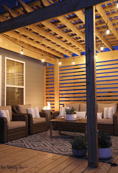 Deck Lighting Ideas, Easy Deck, Patio Deck Designs, Outdoor Patio Designs, Deck Designs Backyard, Backyard Remodel, Beautiful Outdoor Spaces, Backyard Inspiration, Deck Lighting