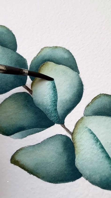 WATERCOLOR DAILY ⭐ online art gallery | Watercolor eucalyptus by @lorehidalgo_ilustraciones 🪴Your daily watercolor inspiration on @watercolor_daily | Instagram Wedding Watercolor Painting, Abstract Watercolor Flower, Eucalyptus Watercolor, Watercolor Painting Ideas, Flowers To Paint, Watercolor Eucalyptus, Wedding Watercolor, Apt Decor, Art Pen