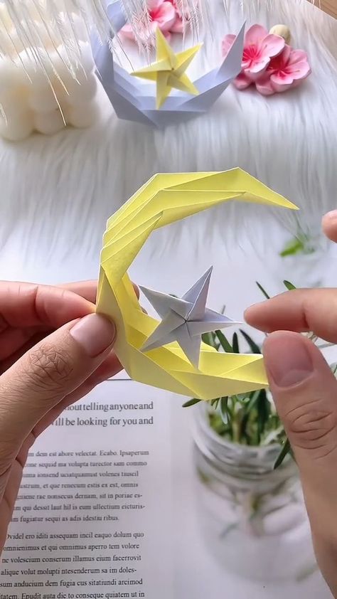 Worth a try | Beautiful World | Munir · Estar (To Be) Star Paper Craft, Paper Mask Template, Star Crafts, Star Craft, Origami Ornaments, Diy Jewelry Set, Book Crafts Diy, Origami And Kirigami, Mask Template