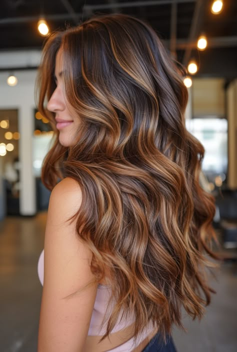 California Brunette hair encapsulates the sun-kissed, effortless elegance synonymous with West Coast style. This brunette shade... #long #hairs #ideas California Brunette Hair, California Brunette, Balayage Hair Caramel, Rambut Brunette, Brunette Hair With Highlights, Caramel Balayage, Caramel Hair, Brunette Balayage Hair, Brown Balayage